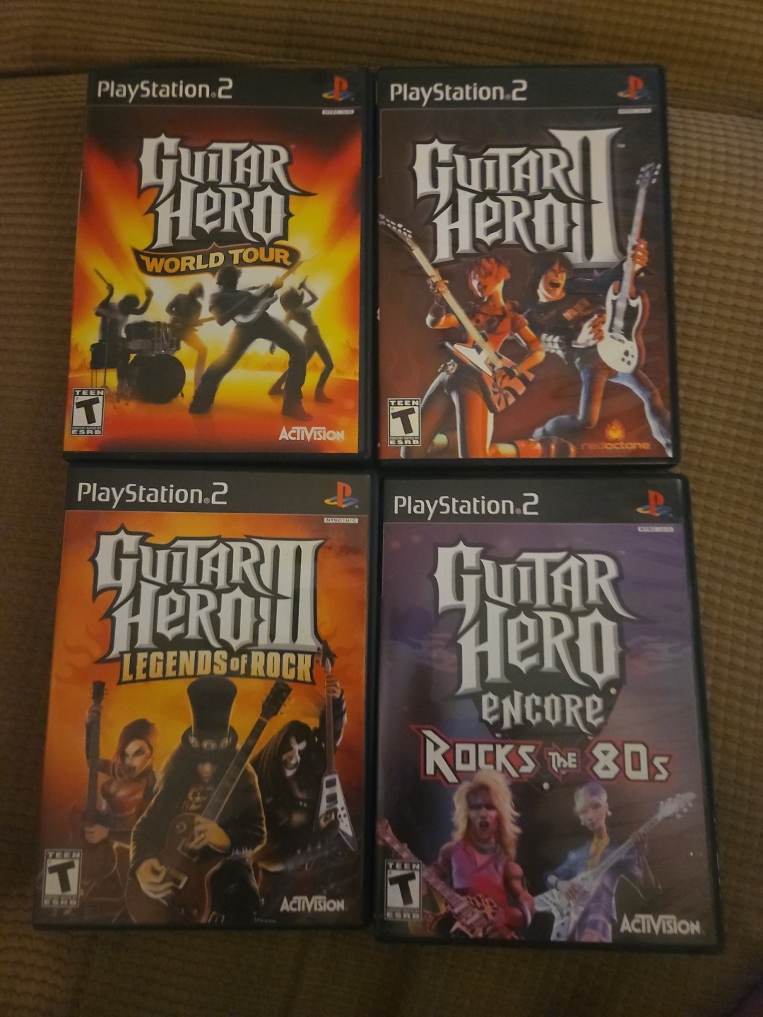 Guitar Hero 2 3 Rocks the 80’s World Tour PlayStation 2 PS2 Game Lot of (4)