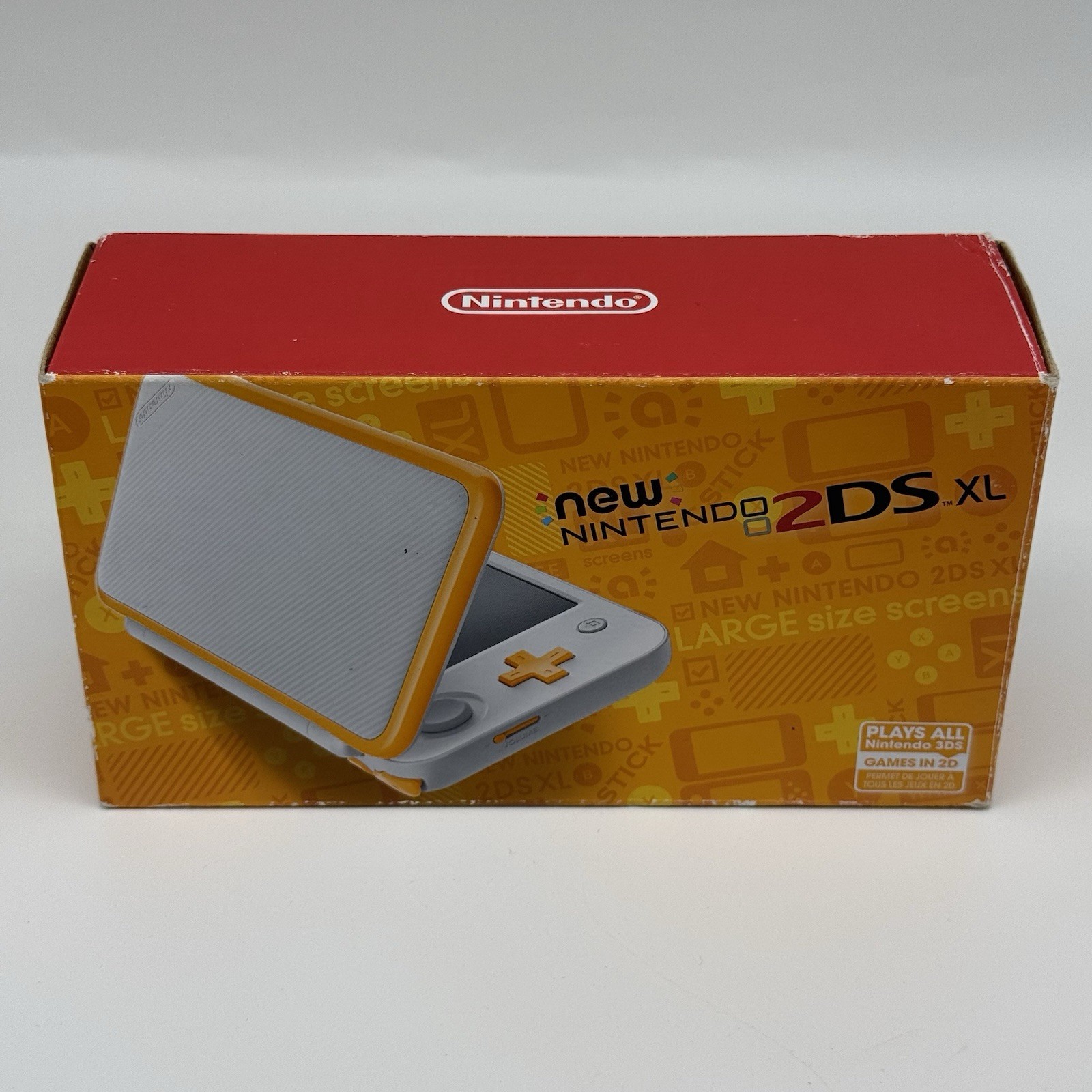 “new” Nintendo 2DS 3DS XL Console White Orange Console, Charger, Box – Tested