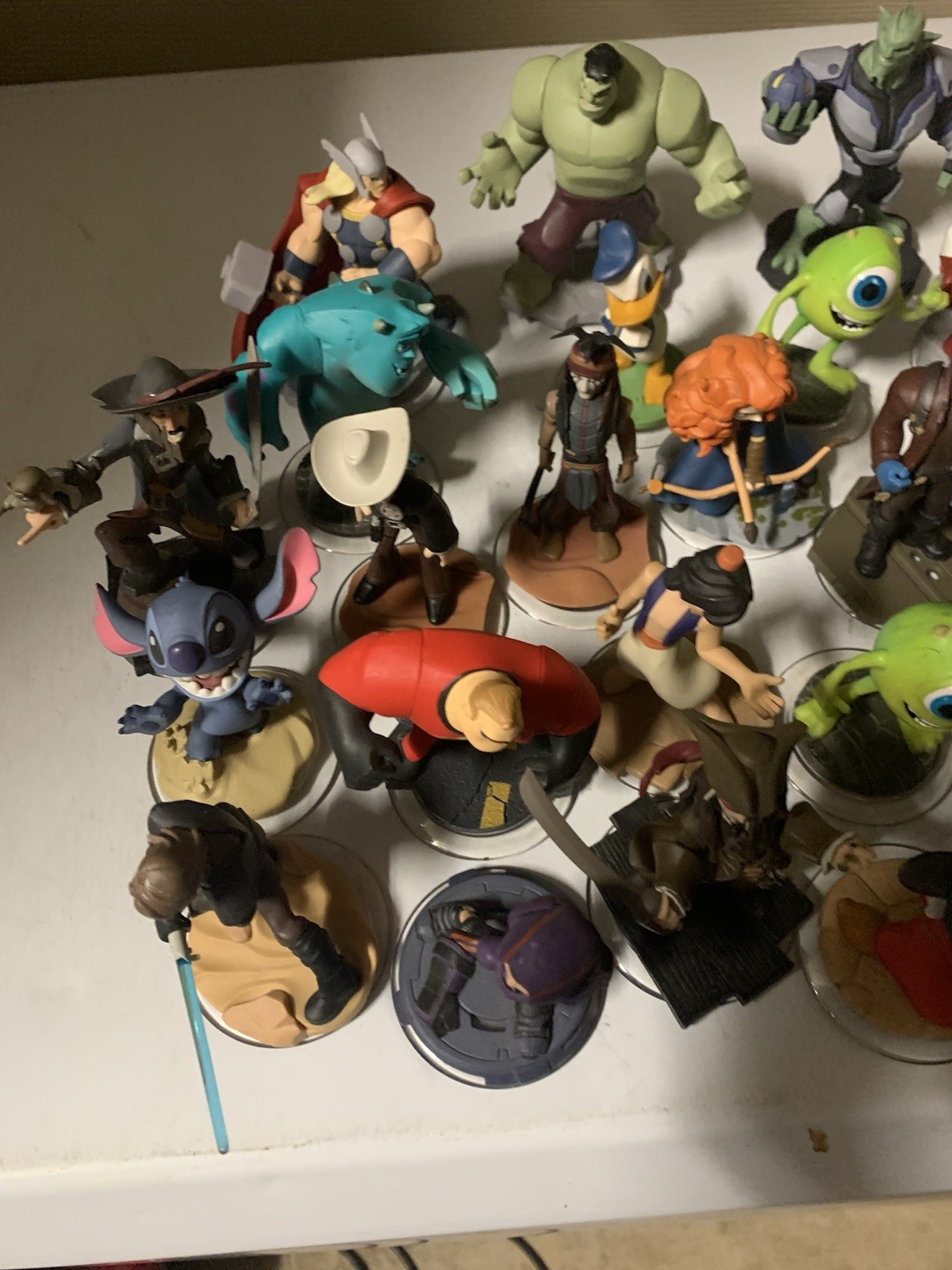 Disney Infinity Lot Of 40 Figures Power Discs All Tested Mickey Stitch Leia Yoda