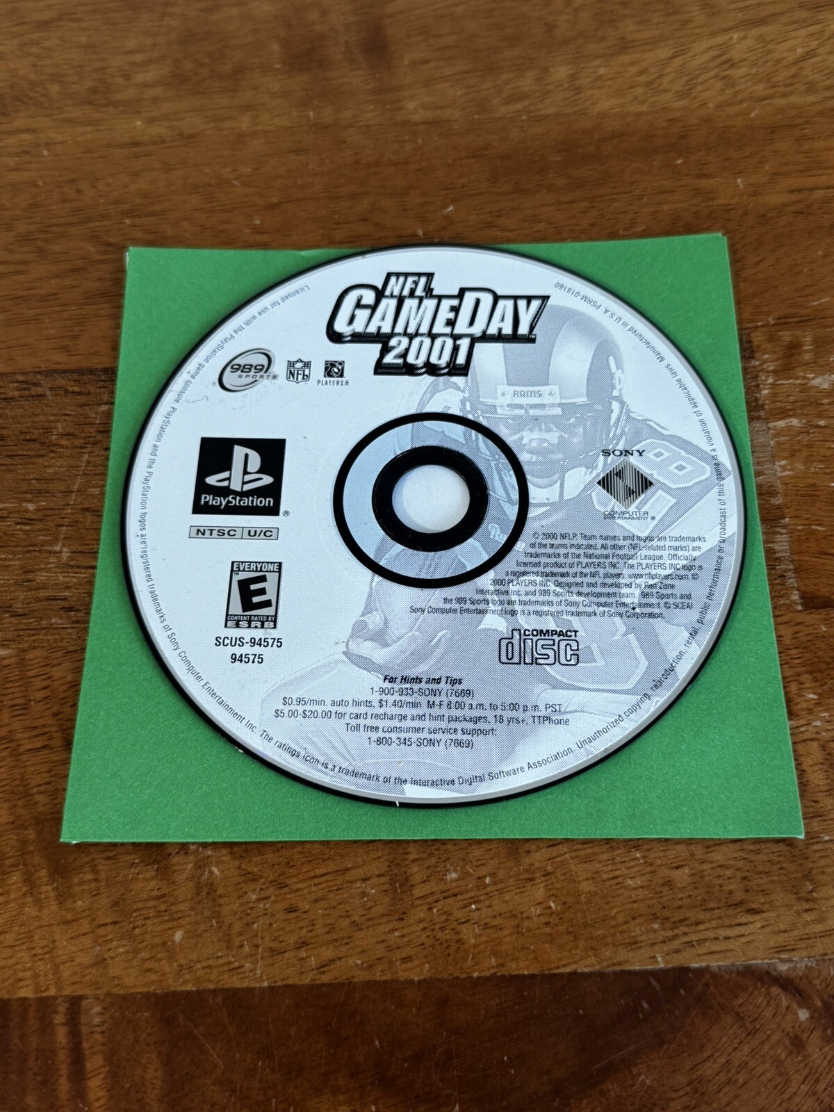 nfl gameday 2001 ps1 Playstation 1 Video Game Disc Only Tested Works