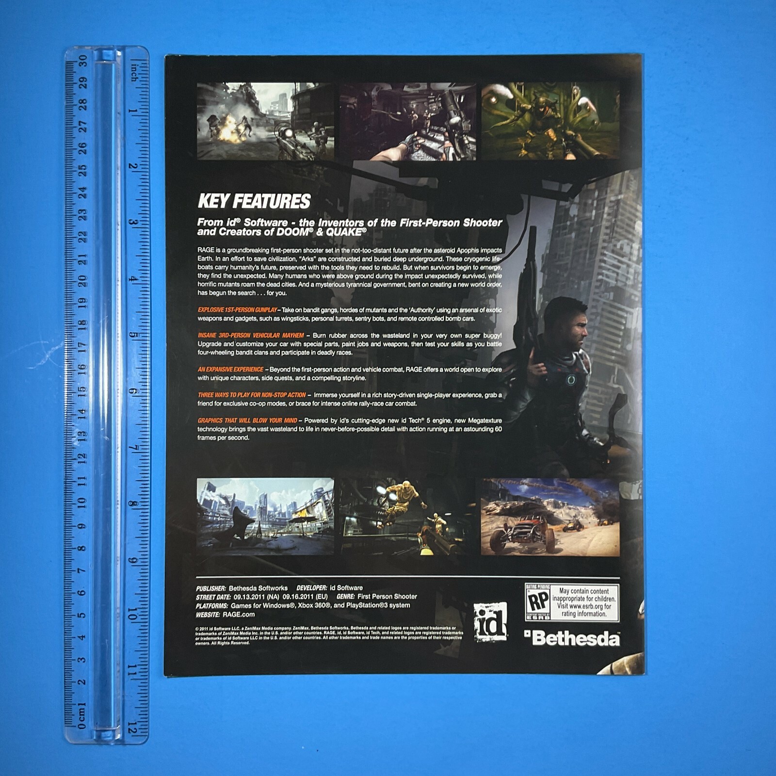 RAGE Launch Kit Sales Marketing Fold Out Retailer Promo ID Bethesda 2011