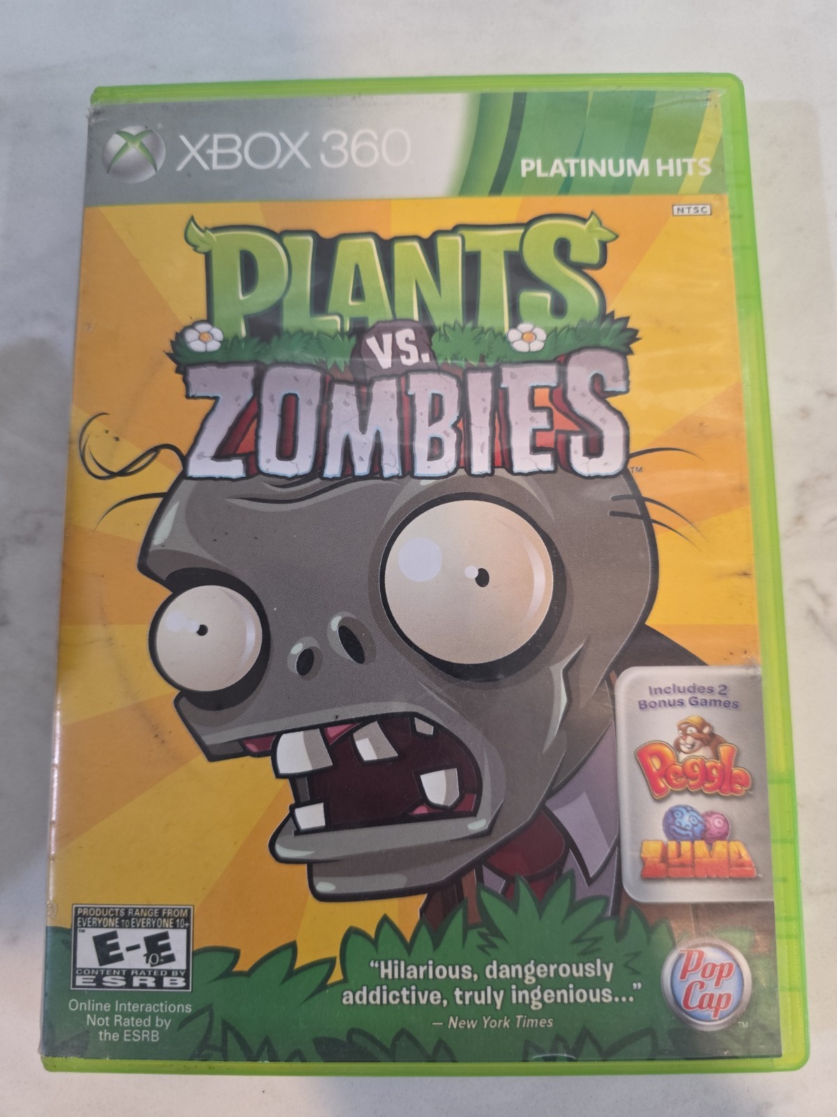 Plants vs. Zombies (Microsoft Xbox 360, 2010) Platinum Hits CIB Complete In Box