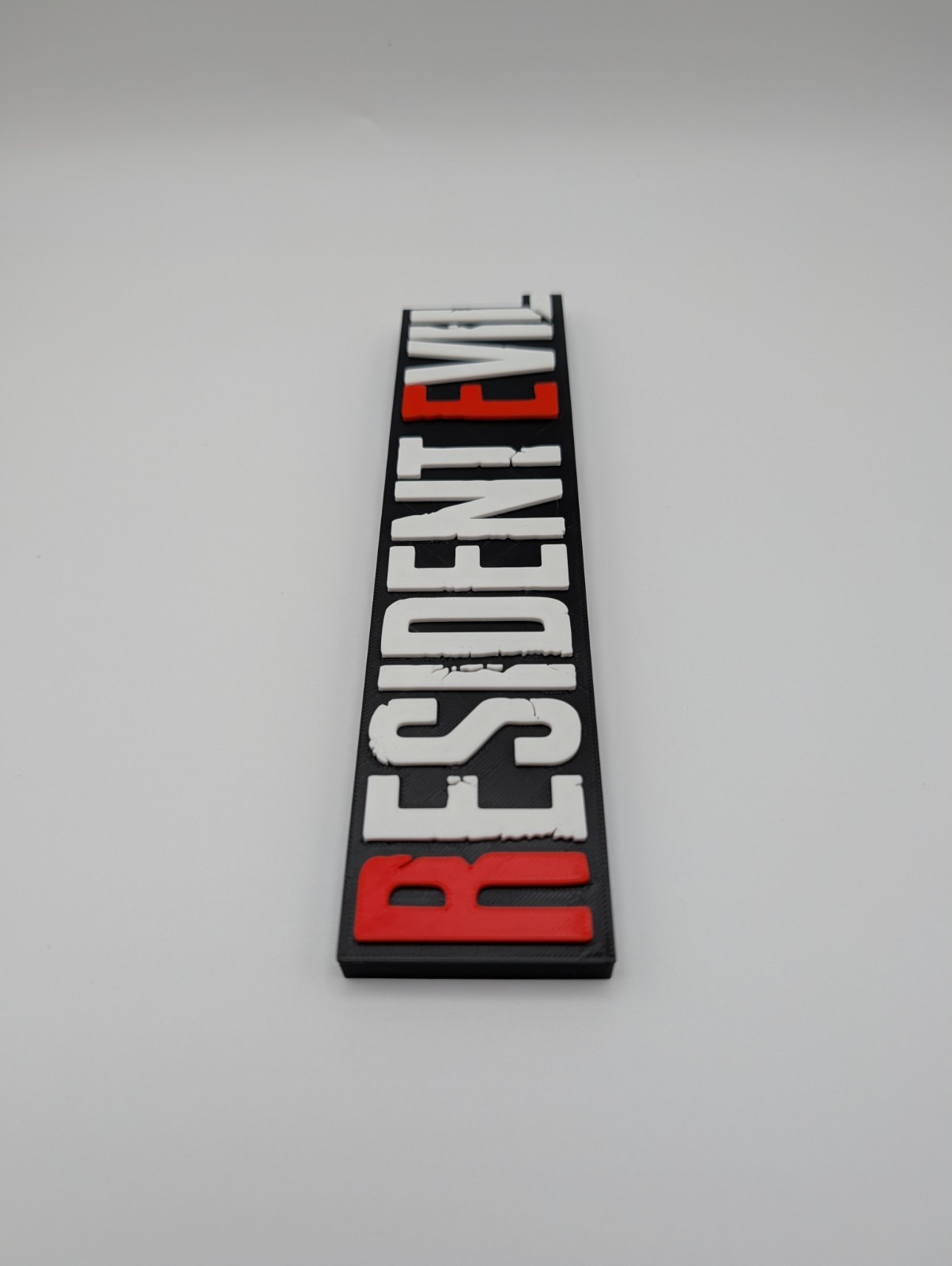 3D Printed Resident Evil Video Game Logo Display Sign For Video Game Collection