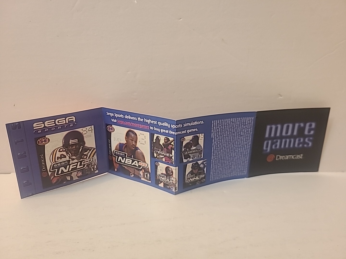 SEGA DREAMCAST More Games Promotional Fold-Out Insert Manual