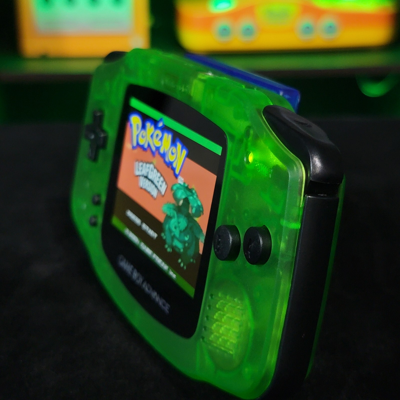 Clear Green Game Boy Advance GBA Console with iPS V5 Backlight Backlit LCD MOD