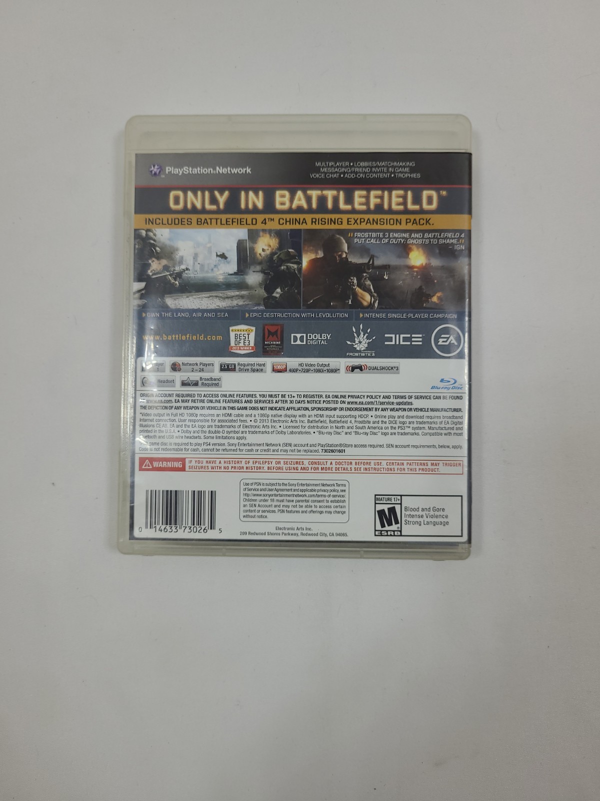 Battlefield 4 Sony PlayStation 3 PS3 Complete Tested Free Shipping.