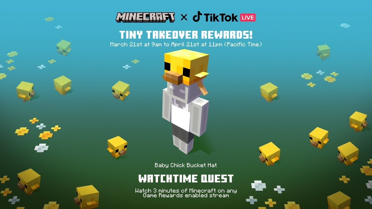 Minecraft x TikTok: Baby Chick Bucket Hat (for Bedrock Edition) GLOBAL CODE