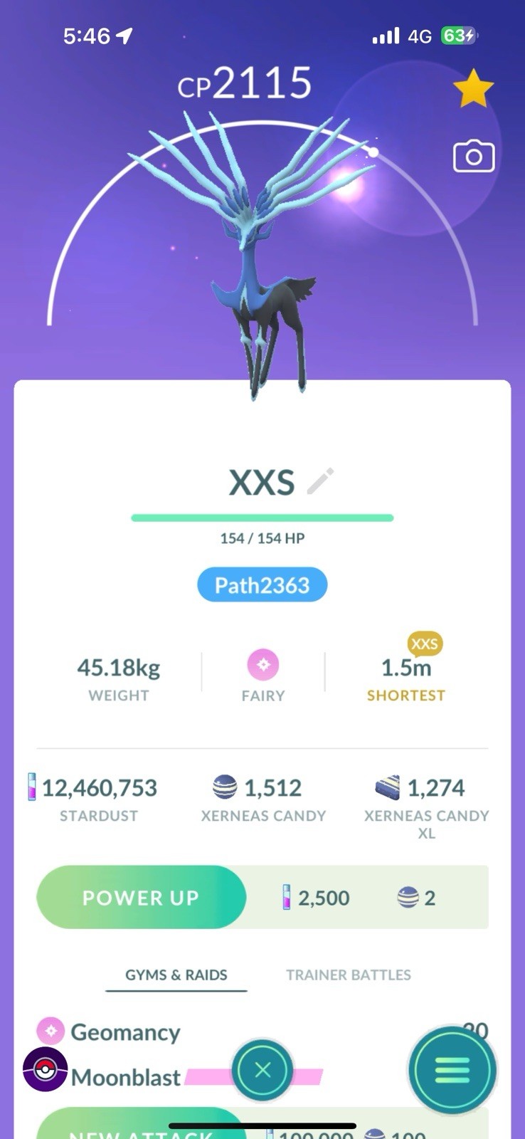 Pokemon XXS Non Shiny Xerneas 30 Days Friendship Available Go