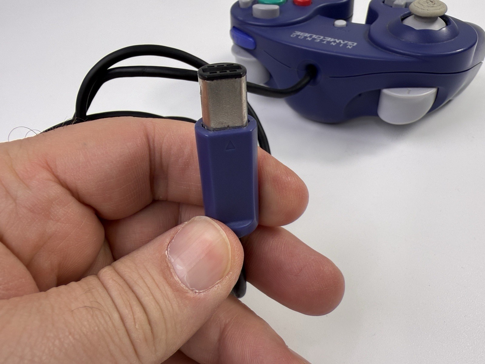 Official OEM Nintendo GameCube Controller Indigo Purple DOL-003 (Left Stick Rub)