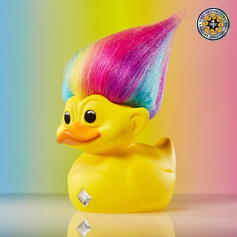 TUBBZ BOXED EDITION Trolls Yellow Rainbow Troll Collectible Duck Figure JEEP