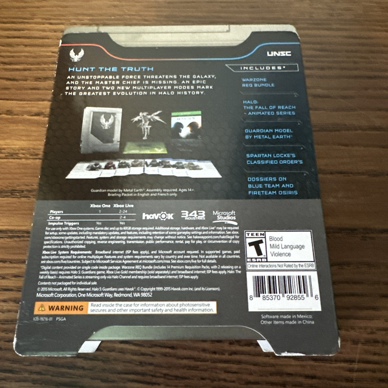 Halo 5: Guardians – Limited Edition (Microsoft Xbox One) CIB – Unused Code