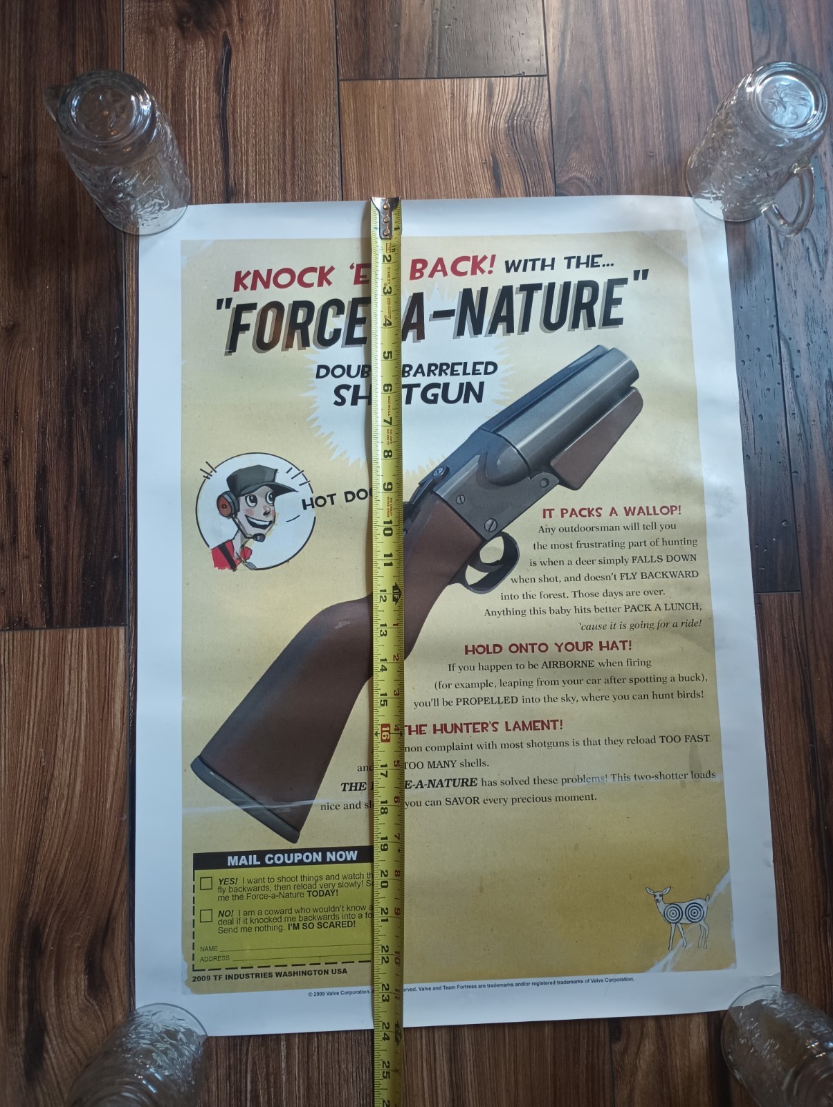 Official Valve Store Team Fortress 2 Force-A-Nature Shotgun Poster 24″x18″