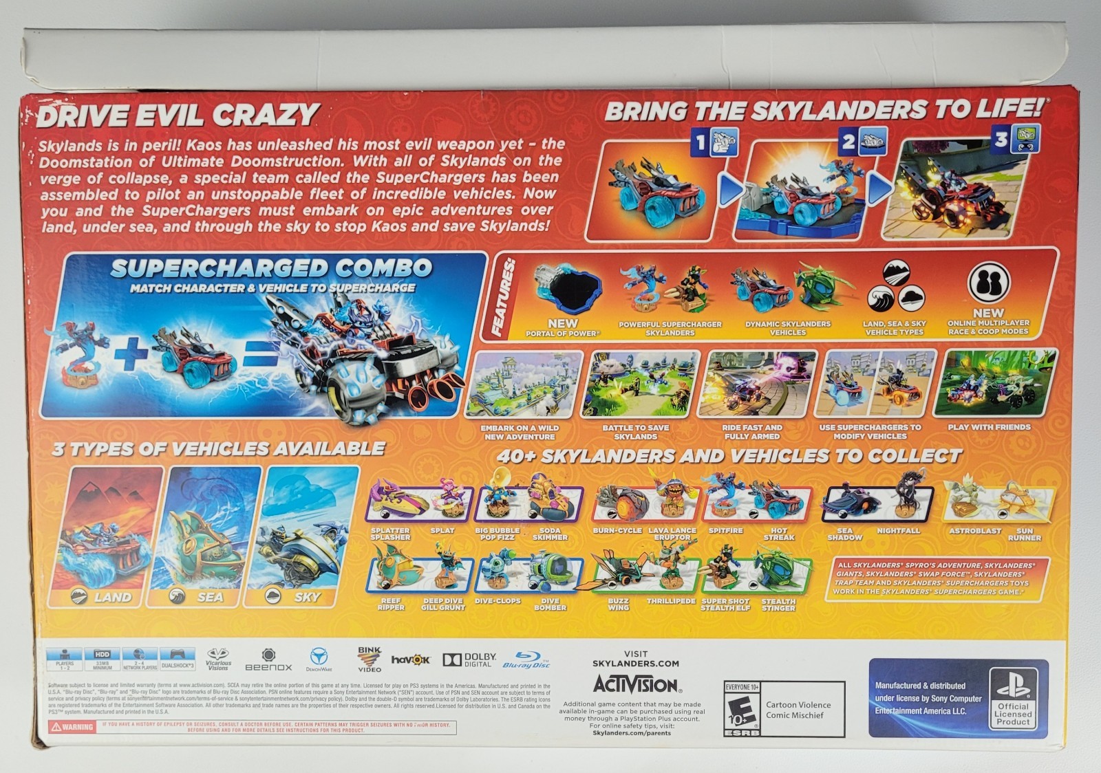 Activision Skylanders SuperChargers Starter Pack Portal Stealth Elf PS3 w/Poster