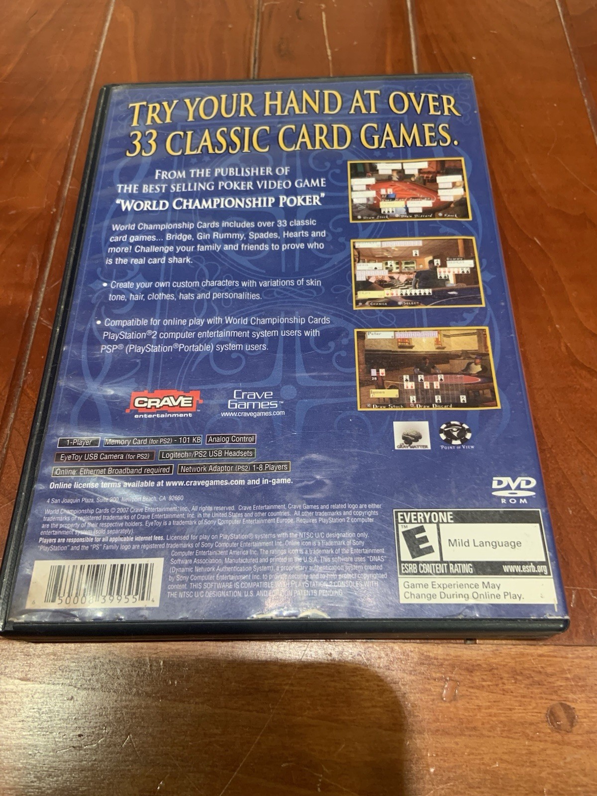 Crave World Championship Cards PS2 (2007) E NTSC-U/C Complete w Manual