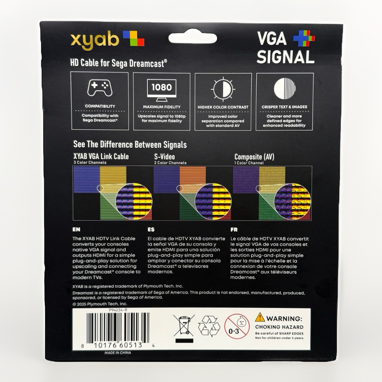 RGB+ HD Link HDMI Cable for Sega Dreamcast – XYAB Brand – 1080p Full HD – NEW