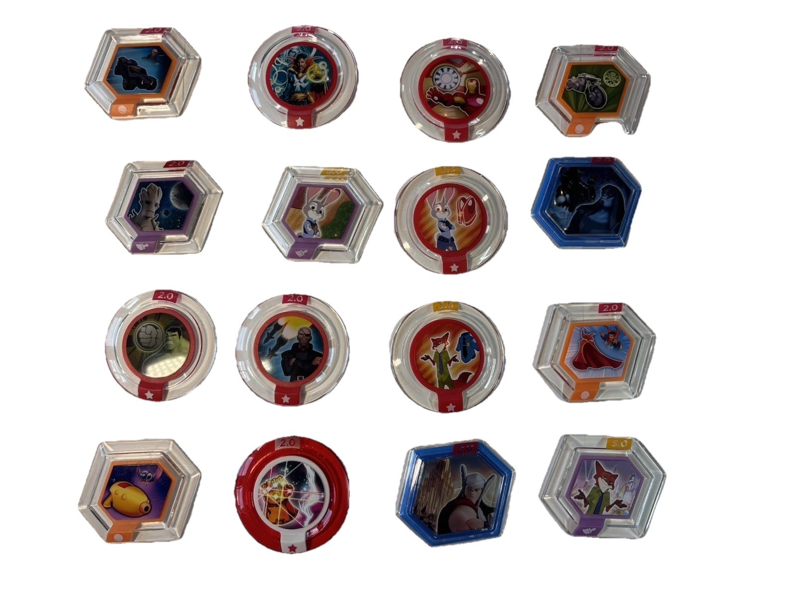 Disney Infinity Power Disc Lot 2.0 3.0 Tokens + Storage Case Marvel Disney
