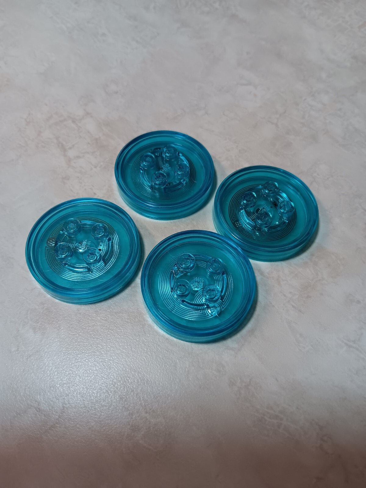 LEGO Dimensions Set of 4 Blue Generic for Gadgets Toy Tag Discs