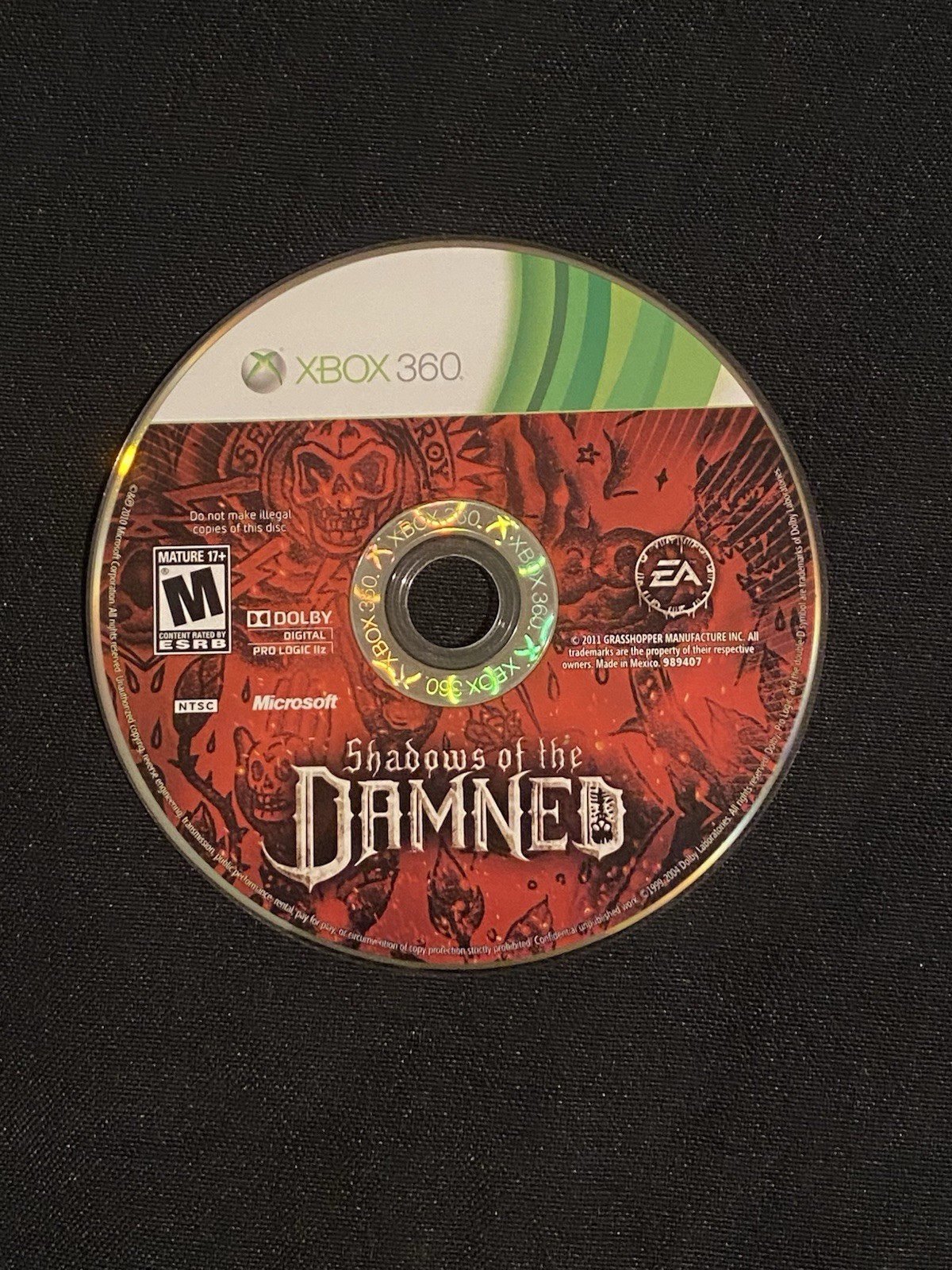 Shadows of the Damned (Microsoft Xbox 360, 2011) Disc Only