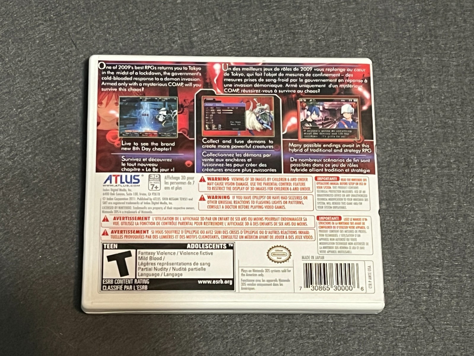 Shin Megami Tensei: Devil Survivor Overclocked (Nintendo 3DS, 2011). Working.