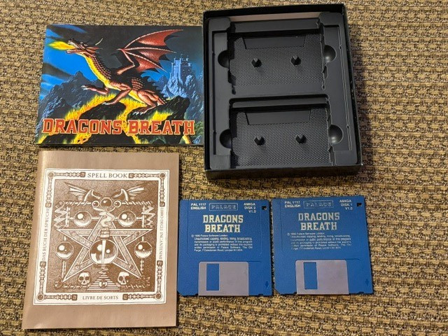 DRAGONS BREATH AMIGA GAME W/ BOX + PAPERS CLASSIC COMPUTER SEE PICS
