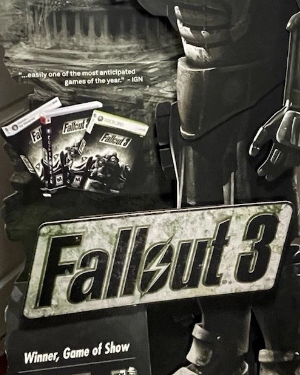 Fallout 3 PlayStation 3 Xbox 360 GameStop Promo Standee Banner Display Nintendo
