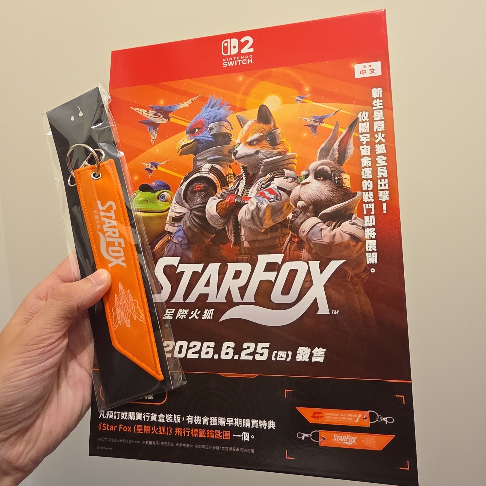 Starfox Nintendo Switch 2 Original Counter Top Display Standee w Promo keychain