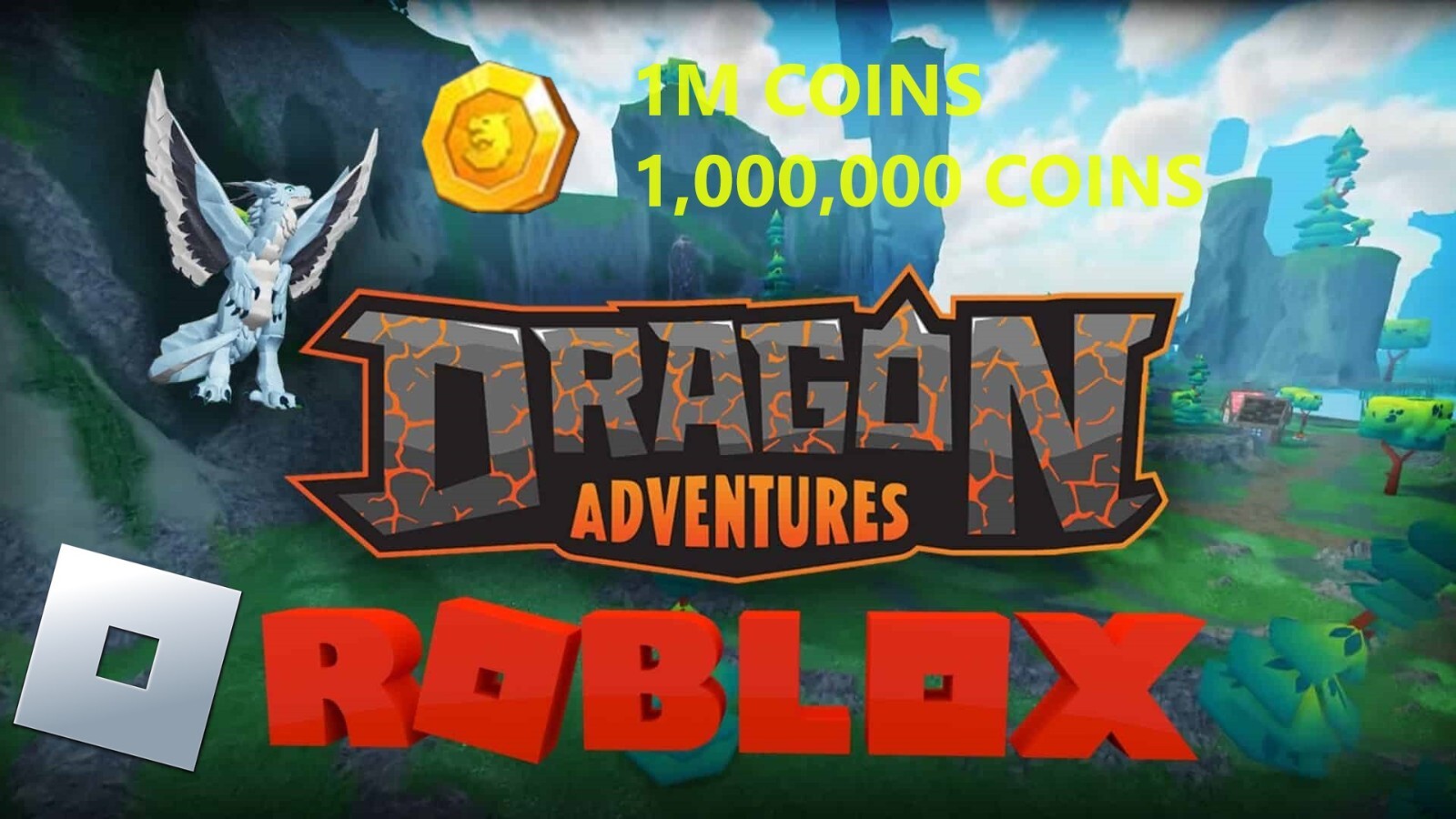 [BUNDLED WITH FREE GIFT] Roblox | Dragon Adventures | 1 Million Coins | Coins