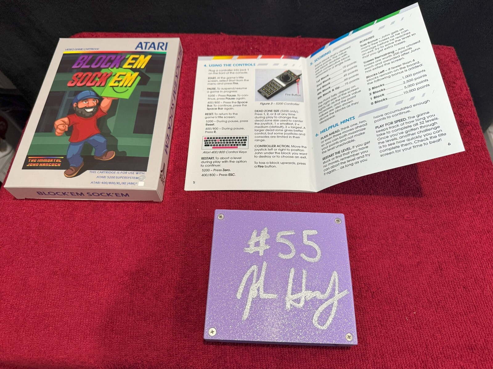 Atari 5200 Block’em Sock’em New Puzzle Game Autographed and Numbered