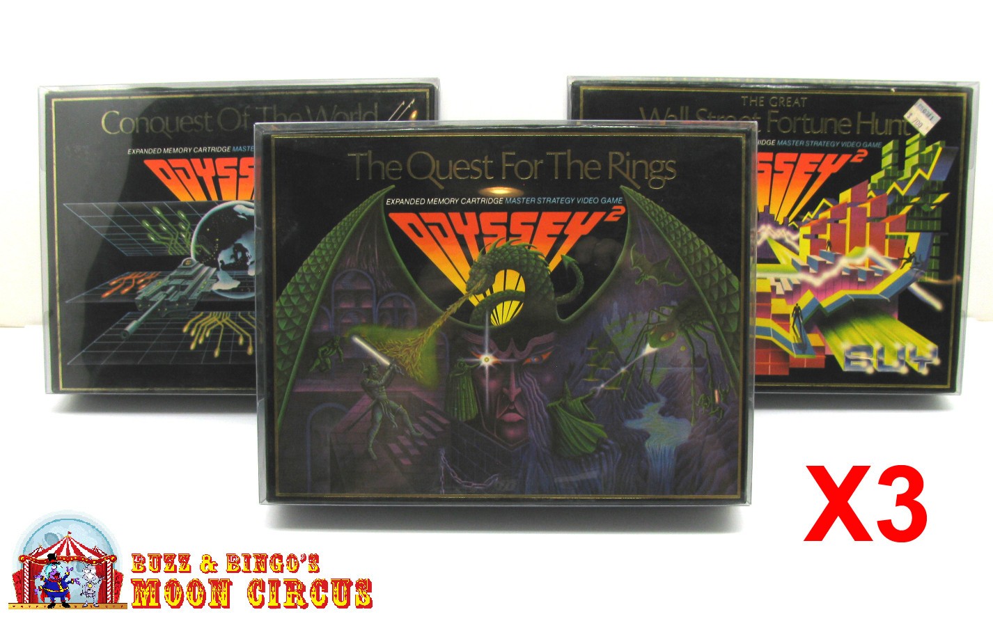 3x CLEAR PLASTIC PROTECTIVE BOX / SLEEVE FOR BIG BOX MAGNAVOX ODYSSEY 2 GAMES