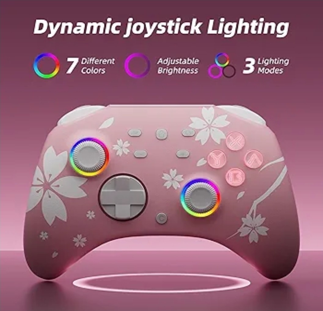Controller Switch/Switch 2, Windows iOS Android Steam/Steam Deck,Pink Bluetooth