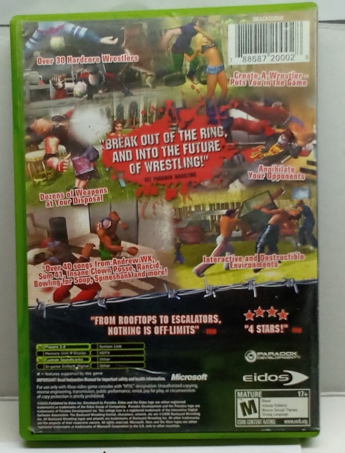 Backyard Wrestling: Don’t Try This at Home (Xbox, 2003) Complete Tested Working