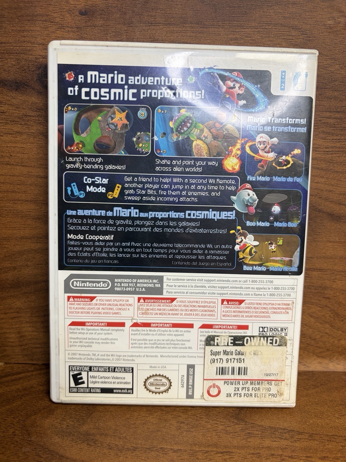 Super Mario Galaxy Nintendo Wii 2007 Case Disc Video Game NO MANUAL Tested