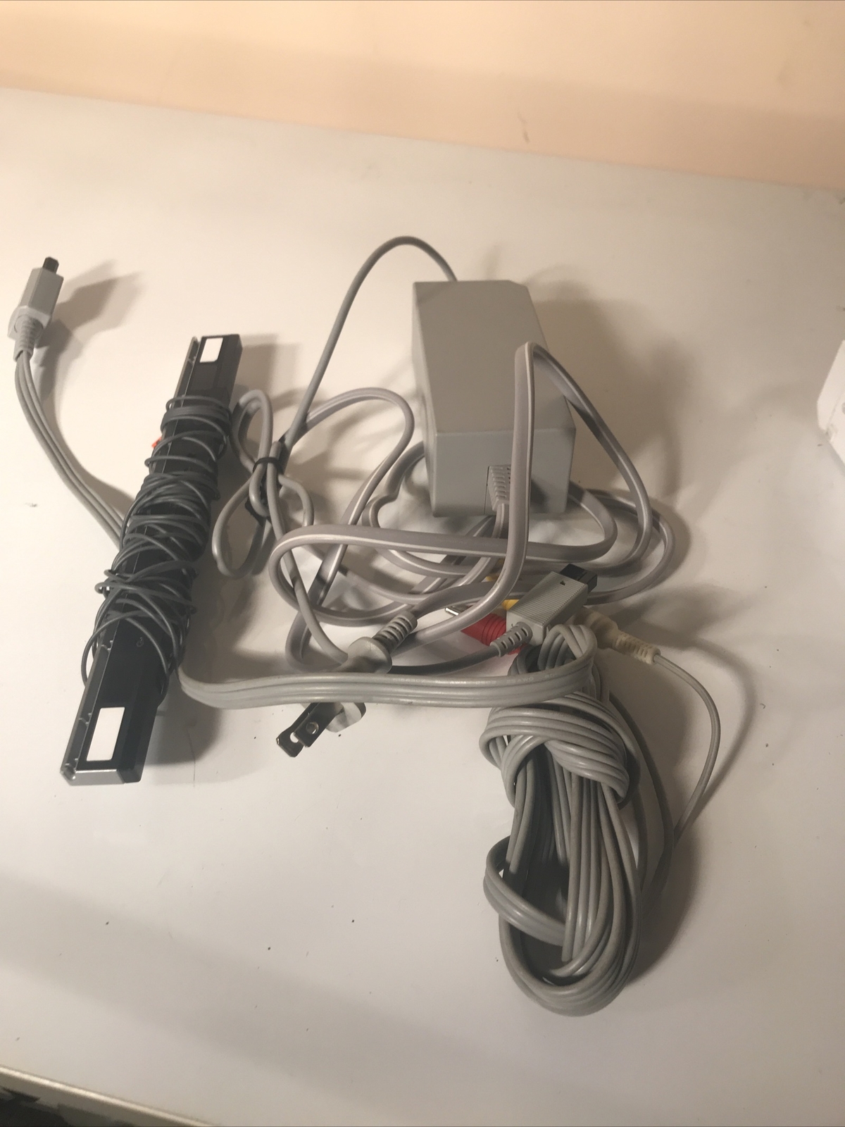 Original Nintendo Wii Game System With Power Supply AV Cable Sensor Bar Works