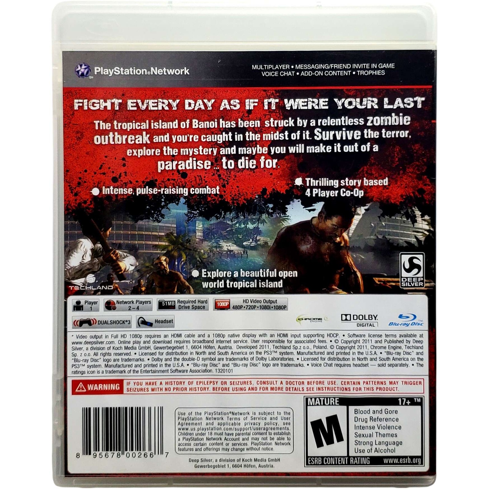 Dead Island Special Edition – Sony Playstation 3 Pristine Tested Authentic