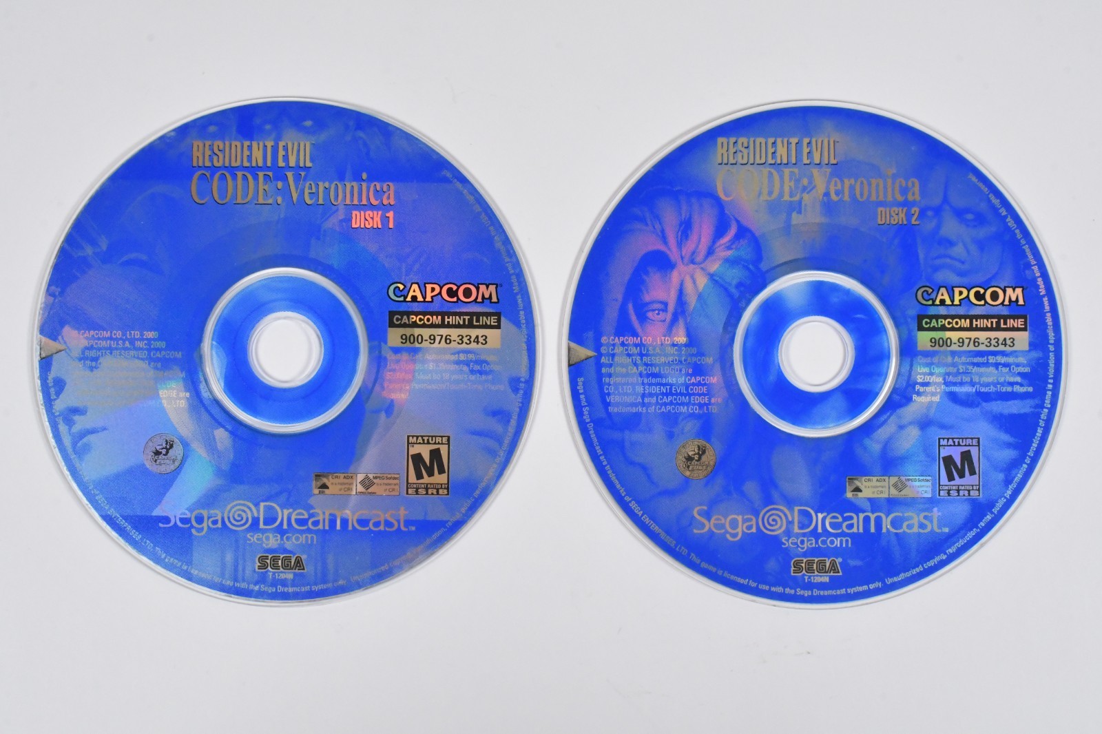 Resident Evil Code: Veronica Game Discs 1 and 2 ONLY – NO CASE or MANUAL