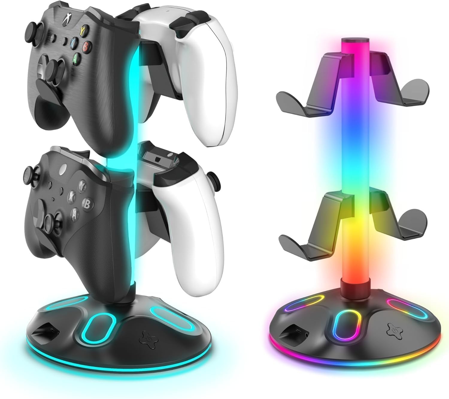 Gaming Headphone Stand – Controller Stand with 10 RGB Lights Modes – Gaming H…