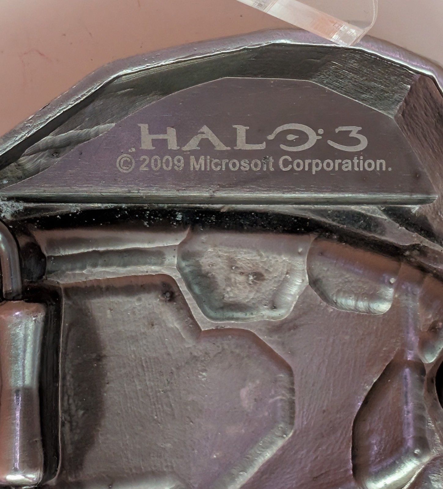 Microsoft Xbox Halo 3 Master Chief Helmet Belt Buckle Silver Tone 2009
