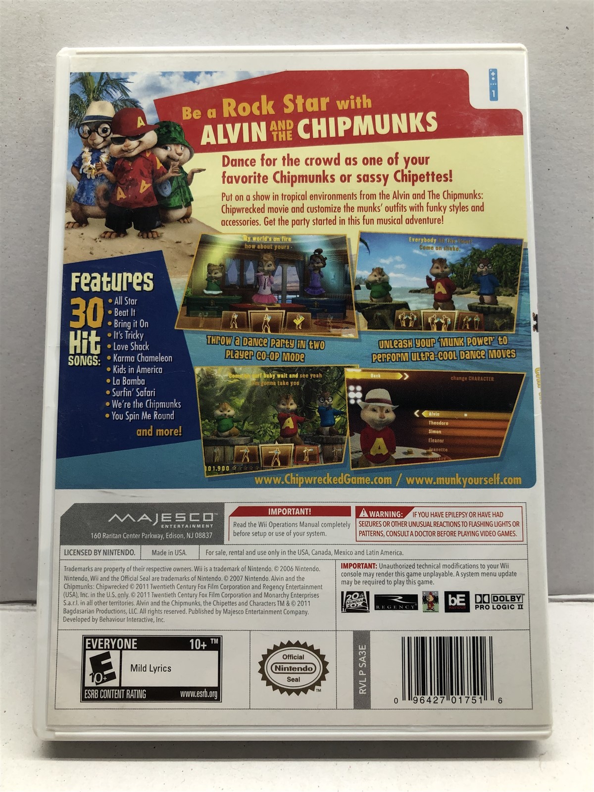 Alvin and the Chipmunks: Chipwrecked (Wii, 2011) Complete Tested Working