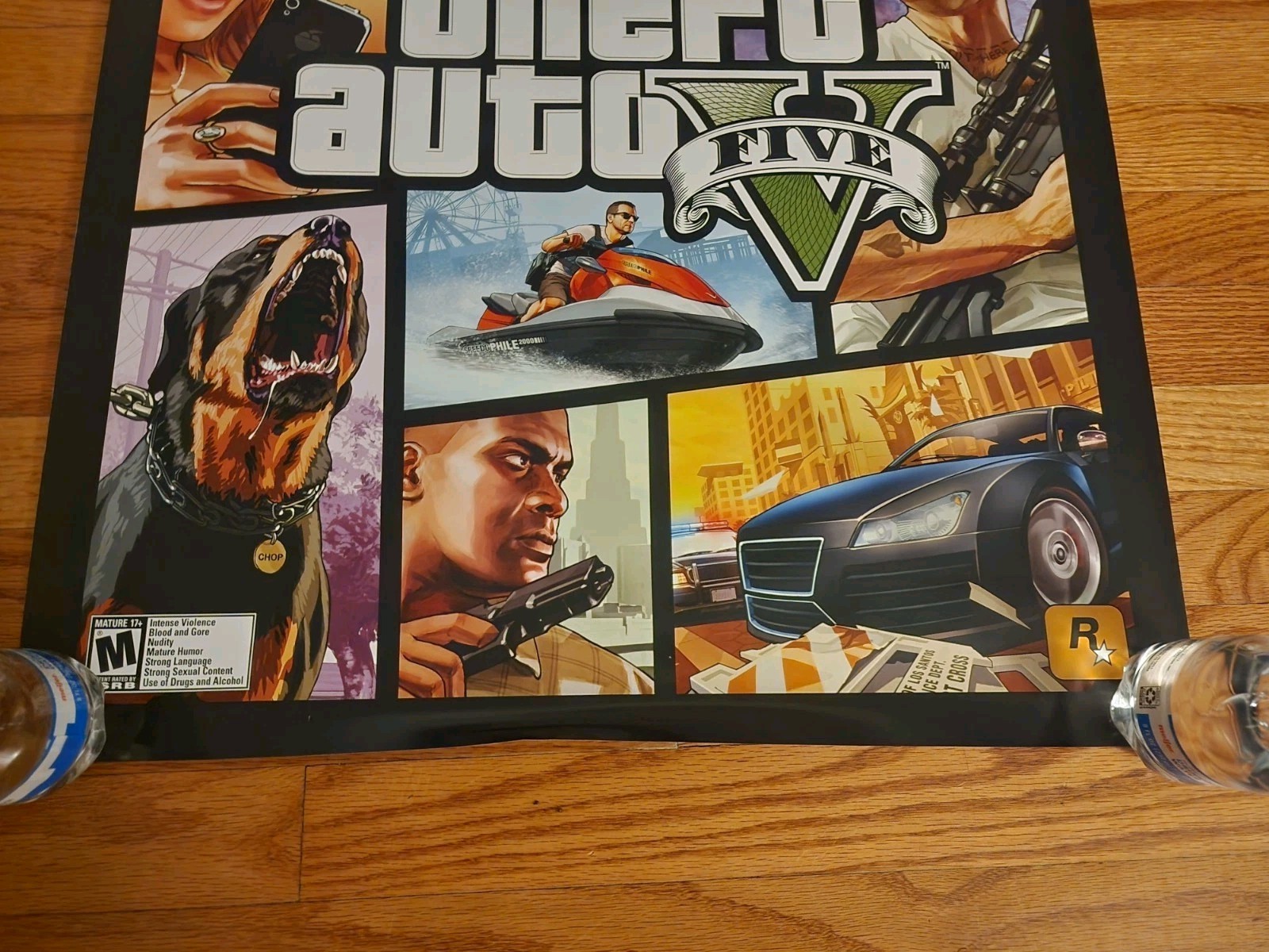 Grand Theft Auto GTA 5 Game Store Double Sided Promo Poster Franklin Super Rare!