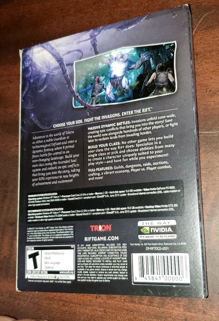 Rift (Dvd-rom Software For PC, 2011, Trion) Video Game