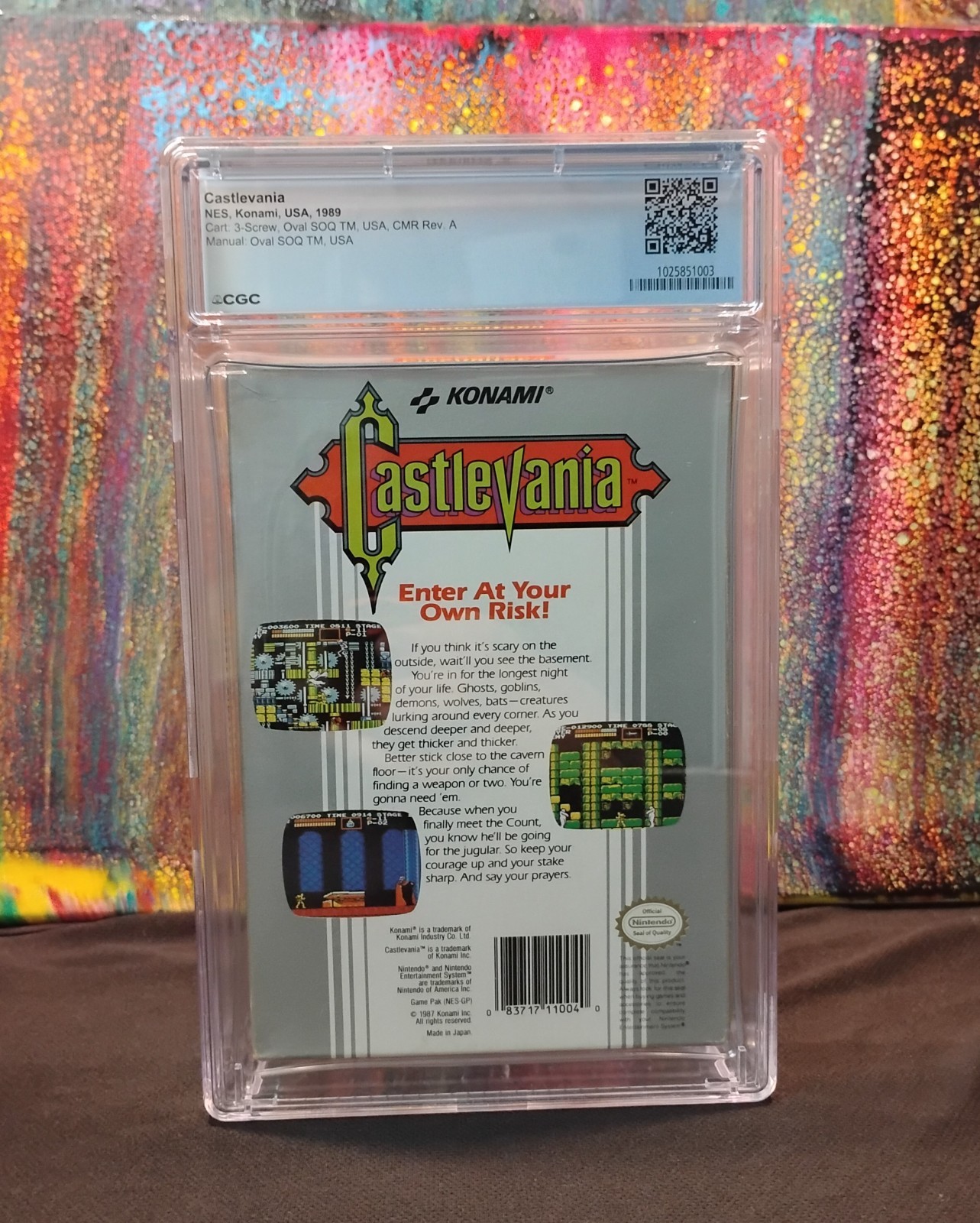 1989 NES Konami USA, Castlevania, CIB CGC universal grade 8.0 w/ 8.5 cart