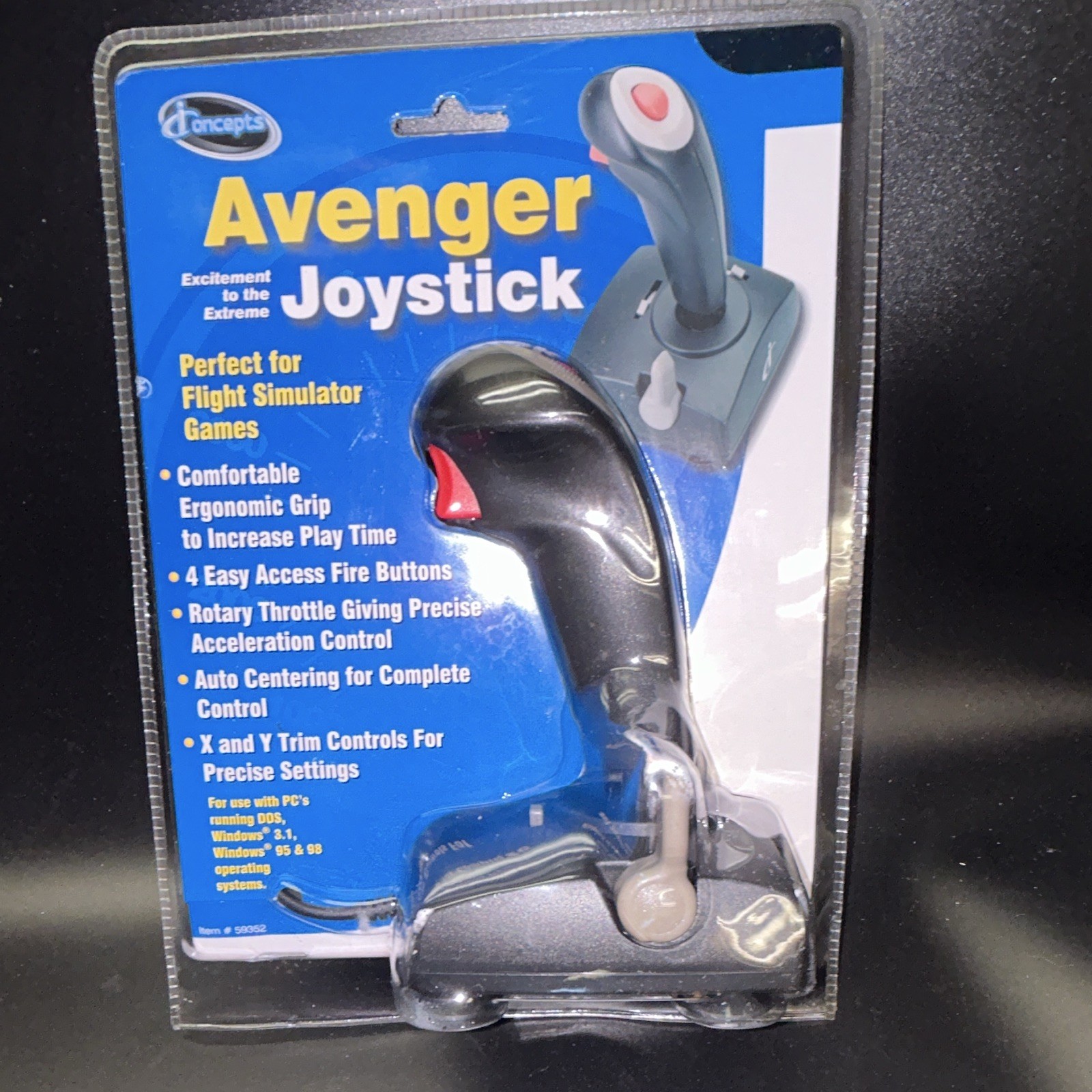 iConcepts Avenger Joystick for PC Wired 6ft Rotary Throttle