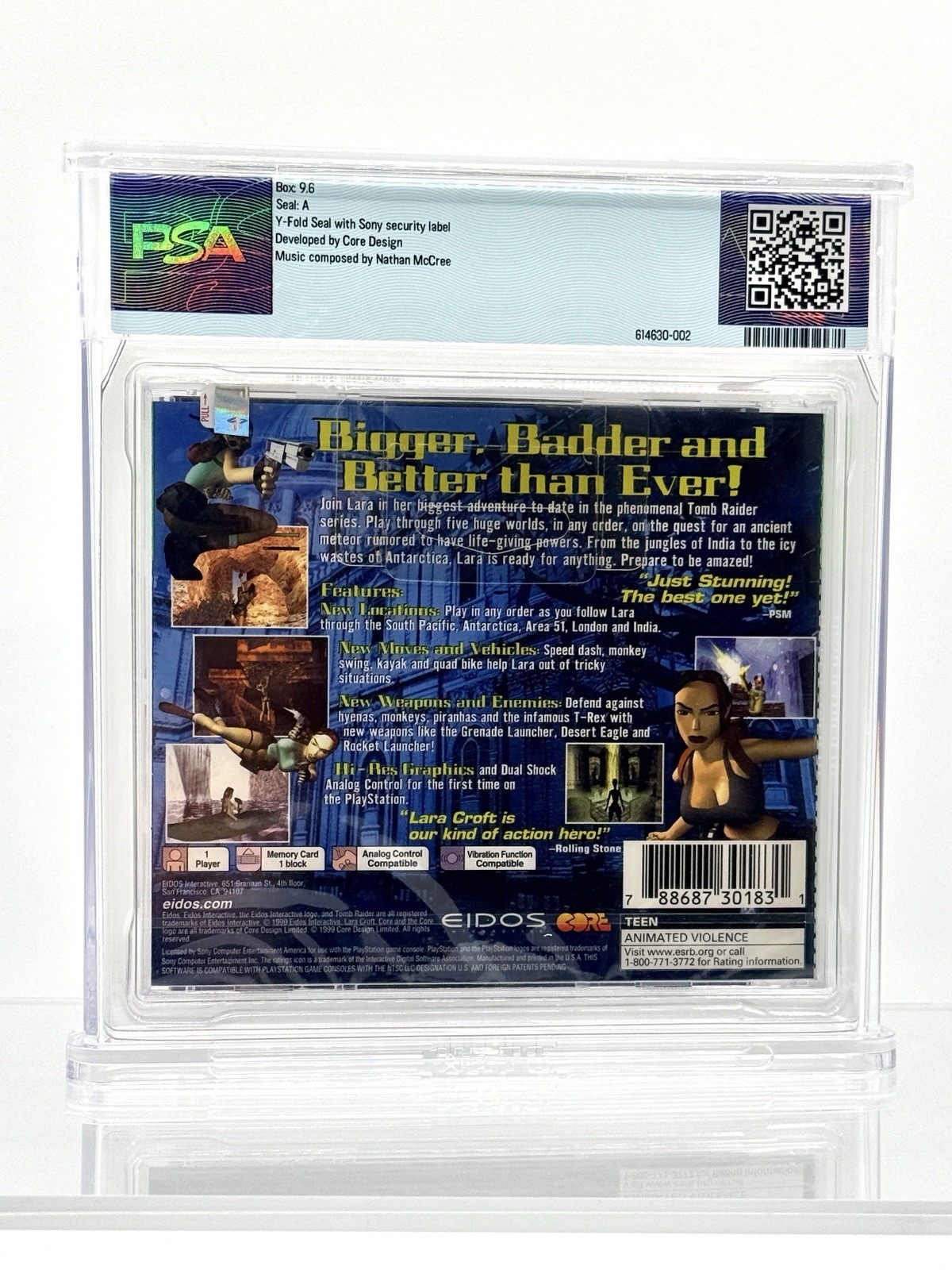 Tomb Raider III – 3 – PlayStation 1 (PS1) – Greatest Hits with Demo – PSA 9.6 A
