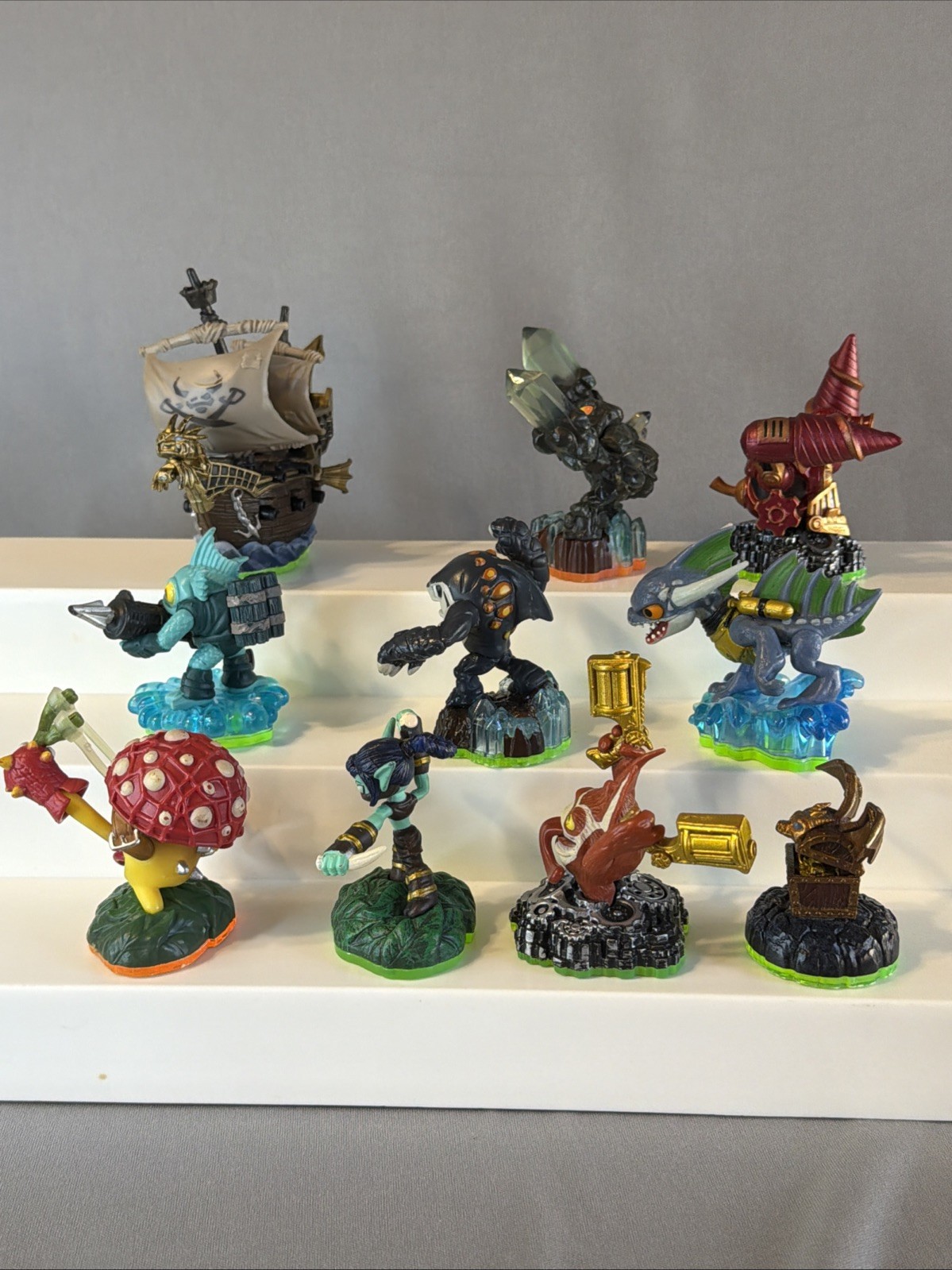 10 Skylanders Game Figures Elf Shroomboom Giant Terrafin Zap Drill Spyros Ship