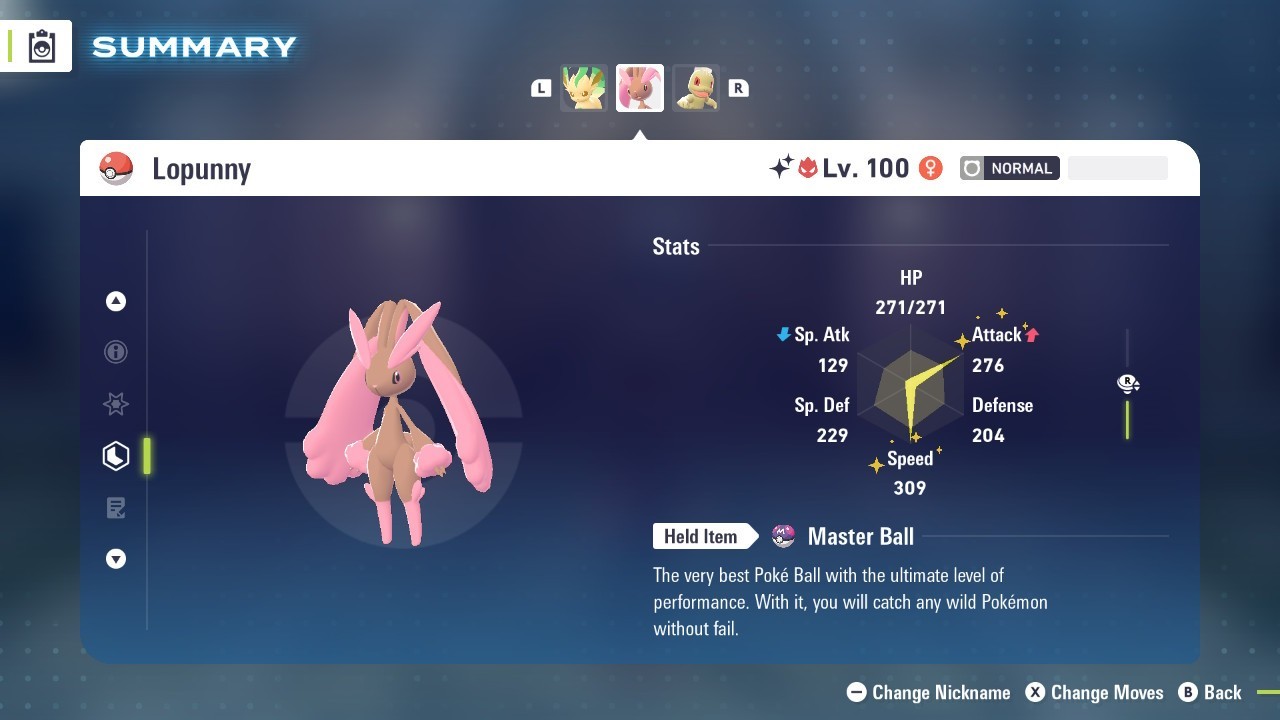 Pokemon Legends ZA ✨ 6IV Shiny Alpha Lopunny ✨Fast 🚀 Masterball Held