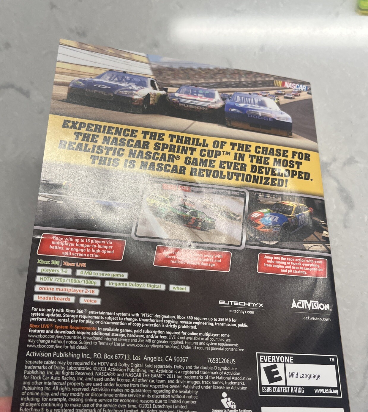 NASCAR The Game 2011 (Microsoft Xbox 360, 2011)w/ Manual TESTED