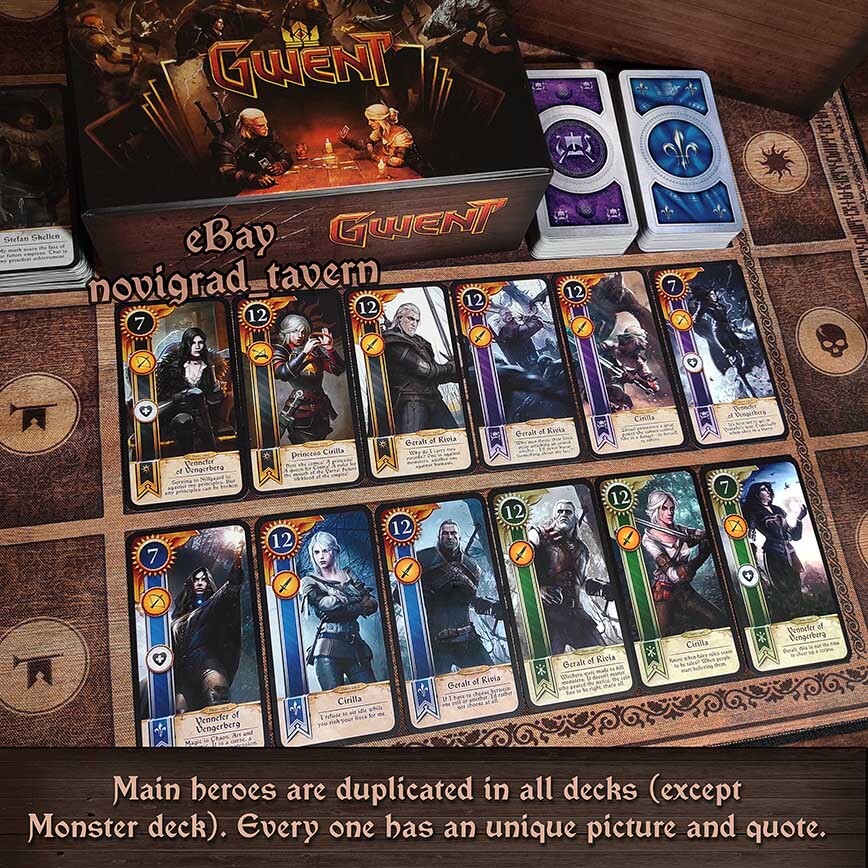 Gwent cards 2.0 – Witcher – 5 decks with fixed game balance. PREMIUM EDITION