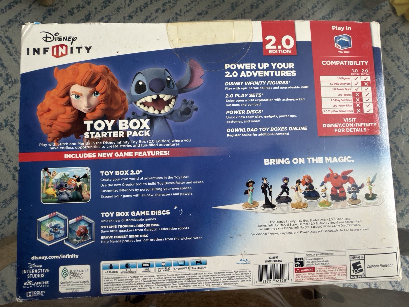 Disney Infinity 2.0 Edition Toy Box Starter Pack PS4 Merida & Stitch Figures