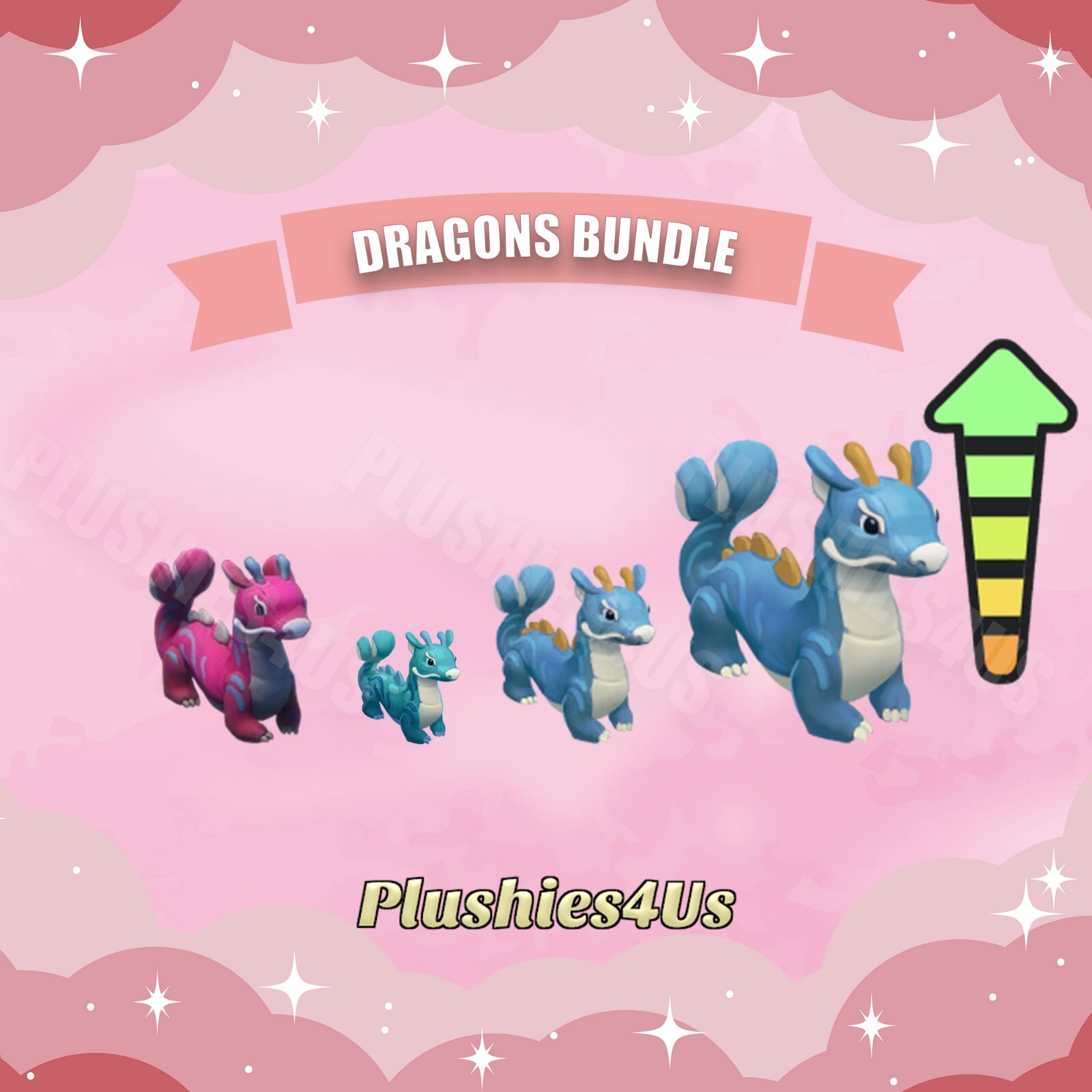 Palia Plushies – Dragons Bundle, Madrinas Maji Dragon, Mini Dragon, Maji Market