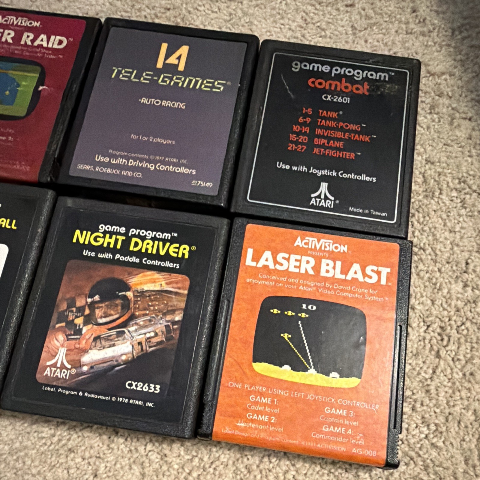 Atari Activision Tele-Games Atari 2600 Lot 10 Cartridges Kaboom River Raid